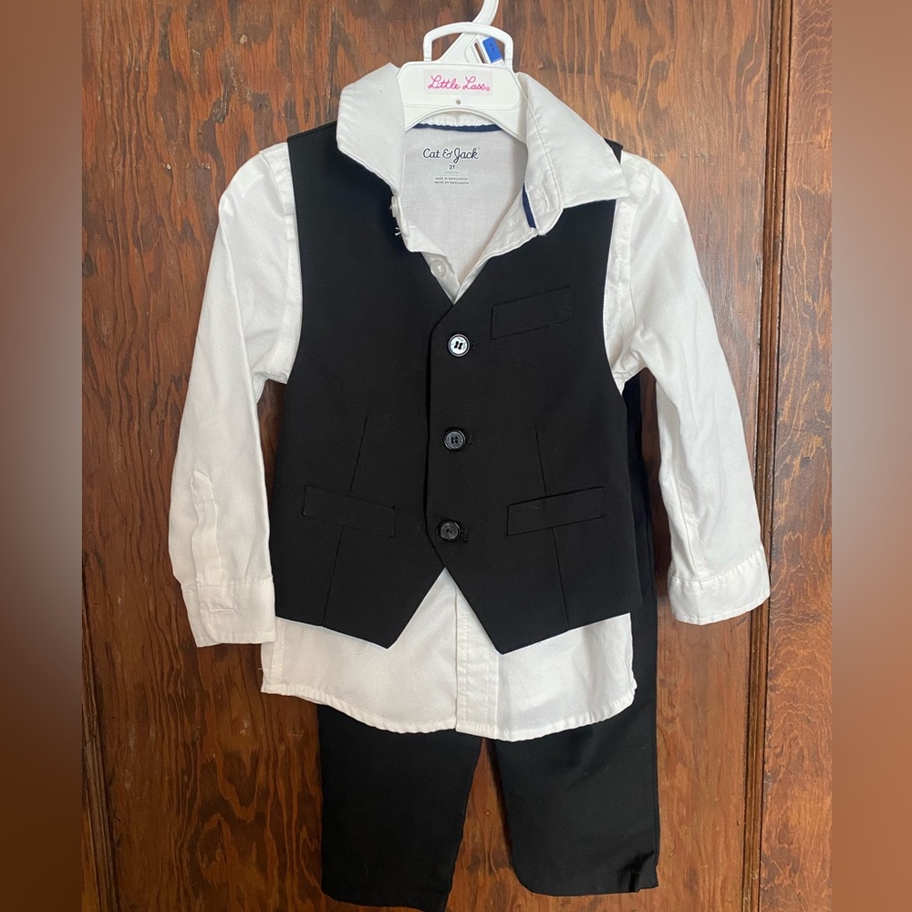 Boys 2T formal suit/vest and pants, 2t boys wedding outfit, ring bearer outfit